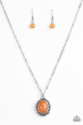 Stone aura orange necklace Clearance