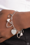 Paparazzi GLOW Your Heart - White Heart Charms Bracelet