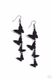 Paparazzi Haphazard Headliner - Black Butterfly Earrings