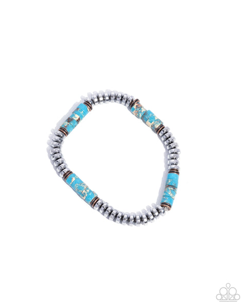 Paparazzi Marbled Mecca - Blue Bracelet