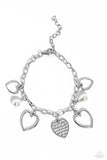 Paparazzi GLOW Your Heart - White Heart Charms Bracelet