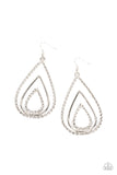 Paparazzi Tastefully Twisty - Silver Twisted Teardrop Earrings