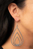 Paparazzi Tastefully Twisty - Silver Twisted Teardrop Earrings