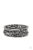 Paparazzi Right on CUBE - Black Gunmetal Cube Beads Bracelet