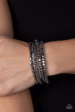 Paparazzi Right on CUBE - Black Gunmetal Cube Beads Bracelet