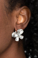 Paparazzi Winged Whimsy - White Butterfly Earrings