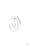 Paparazzi MAY LOP Theater HOOP- Silver White Rhinestone 2" Hoops