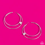 Paparazzi MAY LOP Theater HOOP- Silver White Rhinestone 2" Hoops