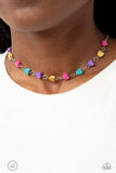 Paparazzi Wild at Heart - Pink Hearts Chocker Necklace