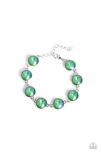 Paparazzi Enchanted Emblems - Green Shattered Effect Bracelet