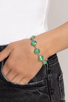 Paparazzi Enchanted Emblems - Green Shattered Effect Bracelet