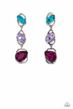 Paparazzi AUG LOP Dimensional Dance- Multi Emeral Cut Earrings