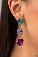 Paparazzi AUG LOP Dimensional Dance- Multi Emeral Cut Earrings