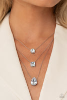 Paparazzi AUG LOP Lustrous Layers- White Iridescent Finish Necklace