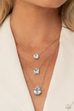 Paparazzi AUG LOP Lustrous Layers- White Iridescent Finish Necklace