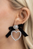Paparazzi BOW and Then - Black Earrings