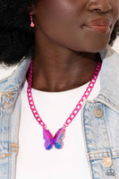 Paparazzi DEC 23 LOP Fascinating Flyer- Metallic Pink Necklace