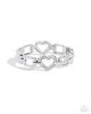 Paparazzi Flashy Fondness- White Bracelet