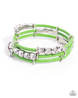 Paparazzi Certainly Coiled- Green Bracelet