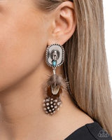 Paparazzi Feathered Fairy Tale- Blue Earrings