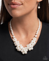 Paparazzi Austen Adornment - White Pearl Necklace