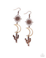 Paparazzi Wishfully Western - Copper Earrings