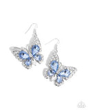Paparazzi Teardrop Takeoff- Blue Butterfly Earrings