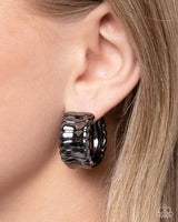 Paparazzi Seamless Sass- Black Hoops Earrings