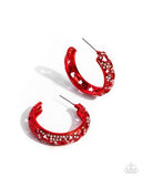 Paparazzi Stellar Significance- Red Hoops Earrings