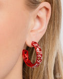 Paparazzi Stellar Significance- Red Hoops Earrings