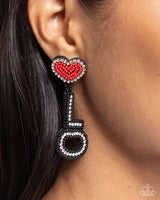 Paparazzi Visible Valentines- Black Earrings