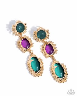 Paparazzi Emotional Elegance- Green Earrings