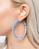 Paparazzi Denim Debut- Blue Hoops Earrings