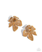 Paparazzi Wonderland Wallflower- Brown Earrings