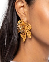 Paparazzi Wonderland Wallflower- Brown Earrings