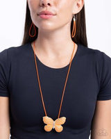 Paparazzi Fluttering Fervor- Orange Necklace