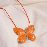 Paparazzi Fluttering Fervor- Orange Necklace