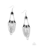 Paparazzi Fringe Fantasy- Black Earrings