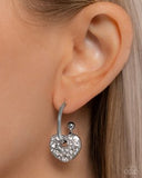 Paparazzi Valentines Valor- White Heart Hoops Earrings