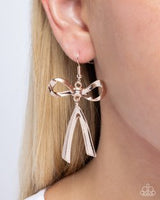 Paparazzi Dapper Delivery- Gold Bow Earrings