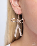 Paparazzi Dapper Delivery- Gold Bow Earrings