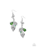 Paparazzi Descending Dazzle- Green Earrings