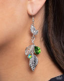 Paparazzi Descending Dazzle- Green Earrings