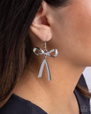 Paparazzi Dapper Delivery- Silver Bow Earrings