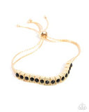 Paparazzi Dancing Decade- Gold and Black Bracelet