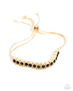 Paparazzi Dancing Decade- Gold and Black Bracelet