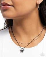 Paparazzi Adorable Ascension- Black Butterfly Necklace