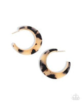 Paparazzi Patterned Promotion- Brown Hoops Earrings