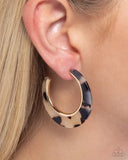 Paparazzi Patterned Promotion- Brown Hoops Earrings