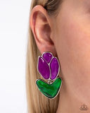 Paparazzi Tulip Triumph- Purple Earrings